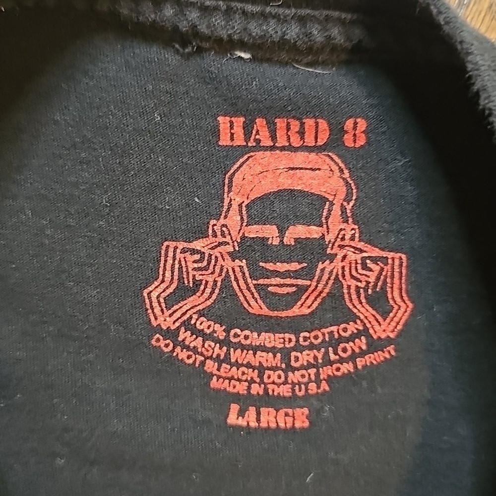Hard 8 Black and Red Short Sleeve Tee with Sinner/Saint Graphic Reversible - Picture 5 of 8